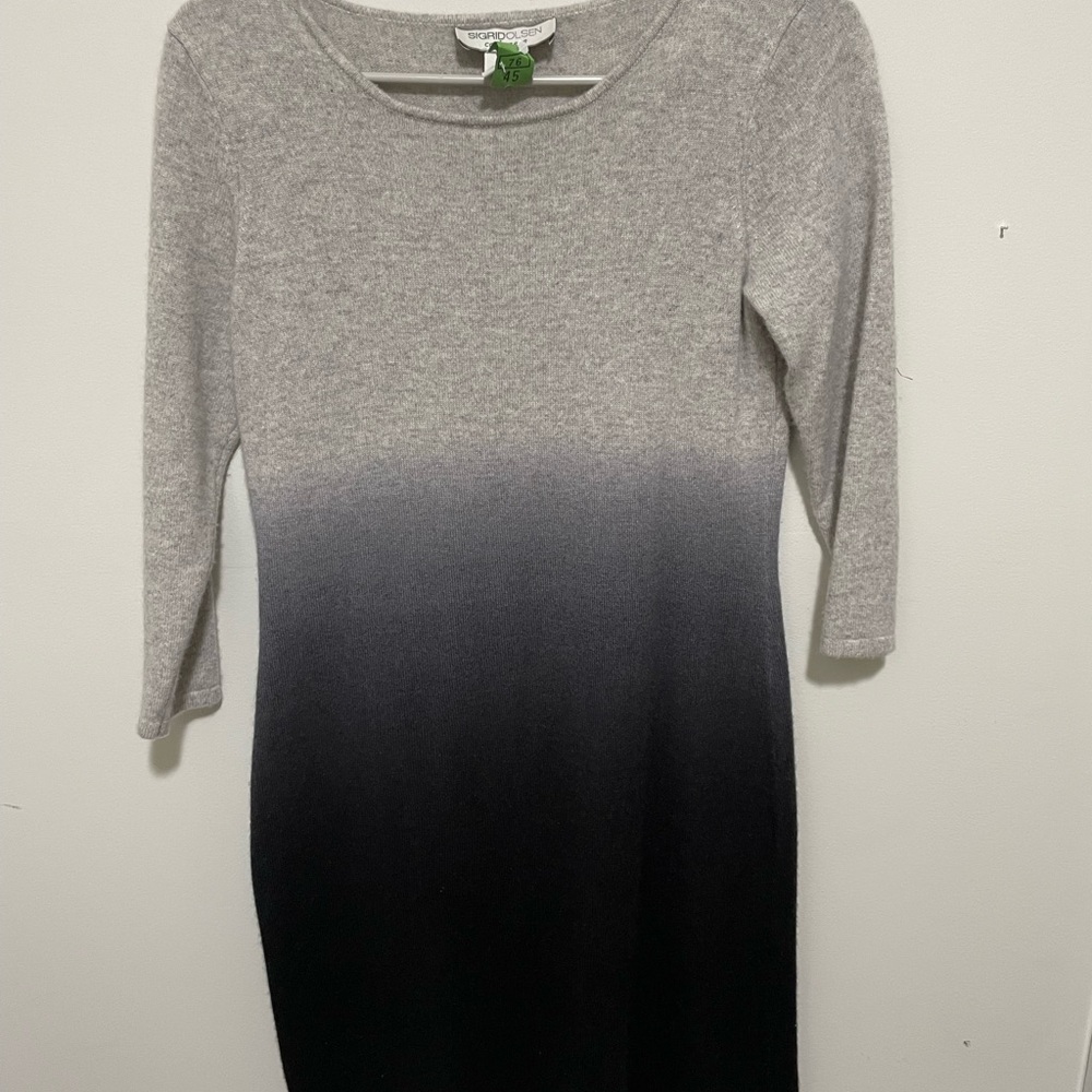 Vintage 100% Cashmere Ombre Sweater Dress